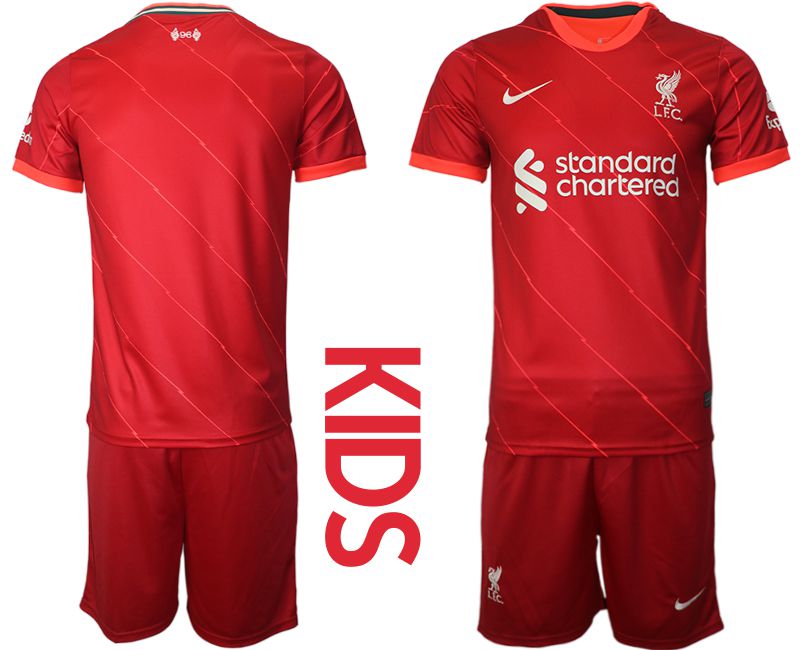 Youth 2021-2022 Club Liverpool home red blank Nike Soccer Jersey